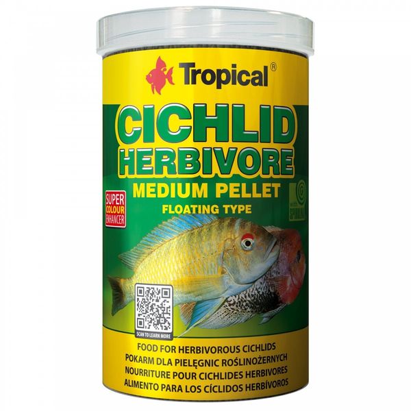 TROPICAL CICHLID HERBIVORE MEDIUM  PELLET  500ML/180G zdjęcie 1