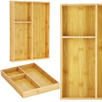 BAMBUSOWY ORGANIZER NA SZTUĆCE WKŁAD UNIWERSALNY DO SZUFLADY KUCHENNEJ XXL