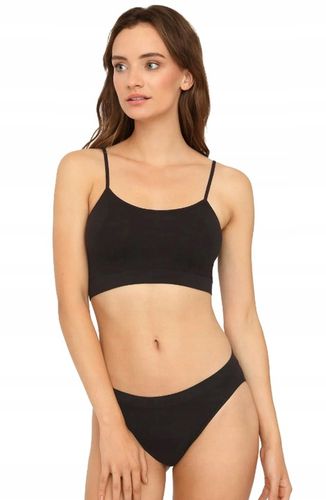 GATTA BEZSZWOWY TOP BIUSTONOSZ CIENKIE RAMIĄCZKA CZARNY XL na Arena.pl