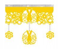 N13 Ekran Firana lambrekin z zawieszkami WIELKANOC OZDOBA WIOSNA sz. 60 żół