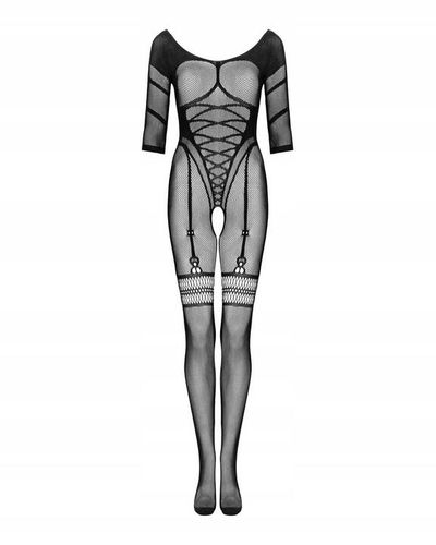 Czarny Bodystocking Siateczkowy Prześwitujący G329 Obsessive S/M/L na Arena.pl