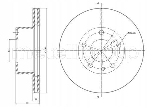 TARCZA HAM PRZOD 257X22 V METELLI na Arena.pl