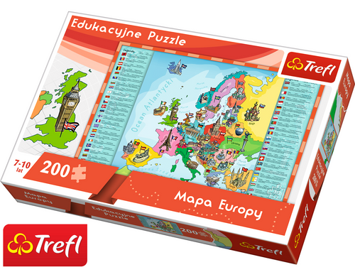 Trefl Puzzle edukacyjne Mapa Europy 200 elementów na Arena.pl
