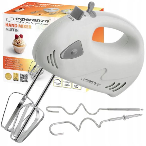 MIKSER RĘCZNY ROBOT KUCHENNY LEKKI MOCNY ESPERANZA 7 BIEGÓW + 4 KOŃCÓWKI zdjęcie 1