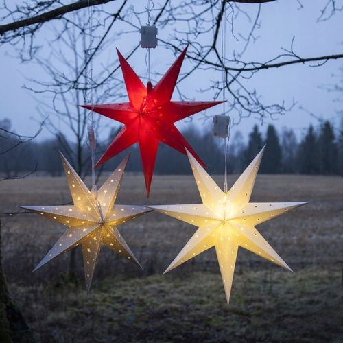 Gwiazda wisząca biała LED ALICE 60 cm na baterie na zewnątrz na Arena.pl