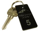 Brelok z plexi kolor czarny 4x7 cm, grubość 3mm - 50szt.