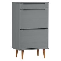 Szafka na buty MOLDE, szara, 59,5x35x103 cm, lita sosna