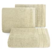 Ręcznik kąpielowy frotte z welwetową bordiurą DAMLA 70X140 beżowy