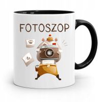 Kubek Czarny Dla Fotografa Fotoszop Prezent Z Nadrukiem Ze Zdjęciem