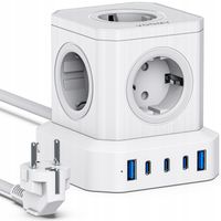 Voomy Power S65 - Listwa zasilająca 65W 3 USB-C i 2 USB-A 4000W biała