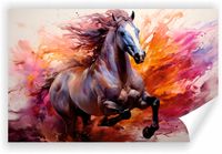 Fototapeta PREMIUM STRUKTURA ZMYWALANA POD WYMIAR akwarelowy obraz konia