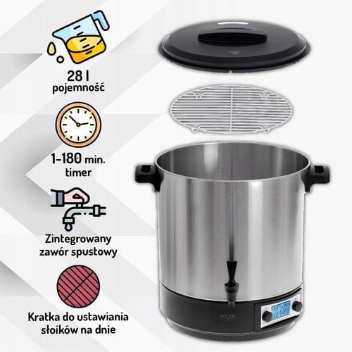 GARNEK ELEKTRYCZNY PODGRZEWACZ WARNIK 28L 2600W na Arena.pl