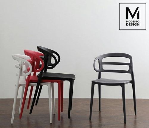 MODESTO krzesło MARCUS czerwone - polipropylen na Arena.pl