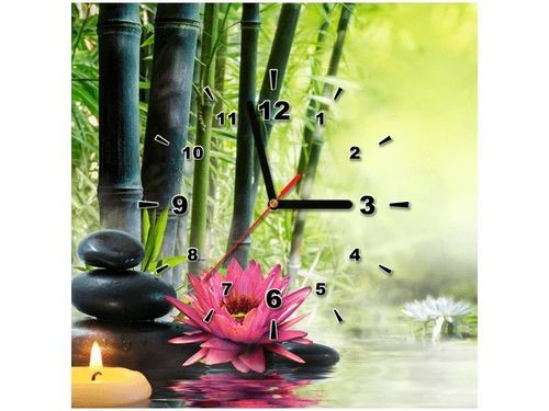 40X40CM ZEGAR LILIE BAMBUSY OBRAZ DRUK na Arena.pl