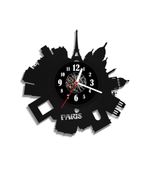 Zegar ścienny z płyty winylowej Panorama Paryża 11.4