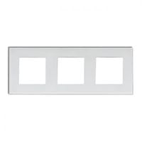 RAMKA SZKLANA POTRÓJNA HARTOWANA BIAŁA IP20 WYSOKA JAKOŚĆ