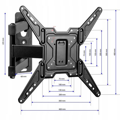 OBROTOWY UCHWYT DO TELEWIZORA TV LED LCD WIESZAK MOCNY ŚCIENNY 22-65 CALI na Arena.pl