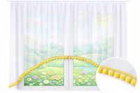 FIRANKA DZIECIĘCA dla dziewczynki chłopca ŚLICZNA z pomponami 300 x 145 żół