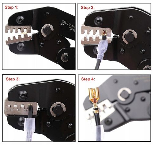 Zestaw zaciskarek do końcówek otwartych, 0,25-1,25 mm 600 końcówek na Arena.pl