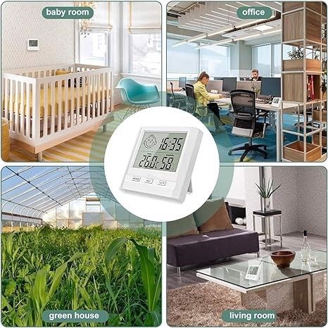 Termometr pokojowy higrometr z zegarkiem LCD 2szt na Arena.pl