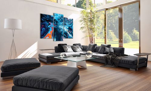 Obraz Na Płótnie - Abstrakcja Błękit  - 130X100 Cm - Cb130X100-4085 na Arena.pl