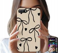 ETUI DO HUAWEI Y6 2018 - BEŻOWE KOKARDKI WSTĄŻKA MODNE WZORY