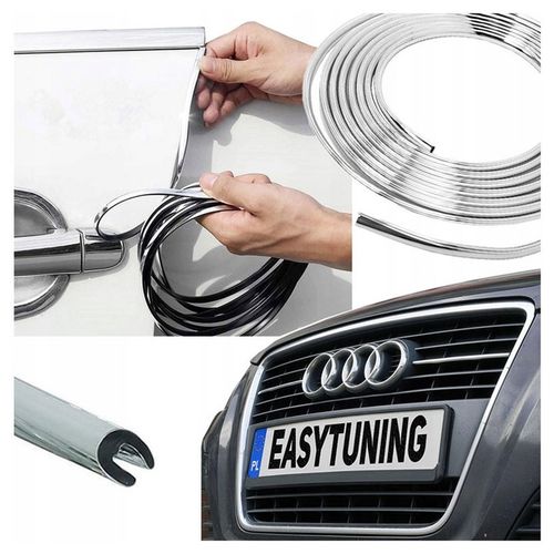 PROFIL OSŁONA KRAWĘDZI DRZWI RANTU TUNINGOWA LISTWA OZDOBNA NA GRILL CHROM na Arena.pl