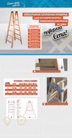Drewniana Drabina Rozstawna 2x4 Szczebli PRODUCENT