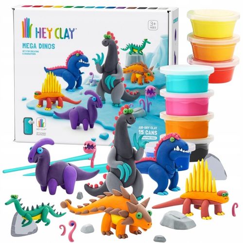 Hey Clay Masa Plastyczna Dinozaury Dinos Zestaw Kreatywny 15 Tub Akcesoria na Arena.pl