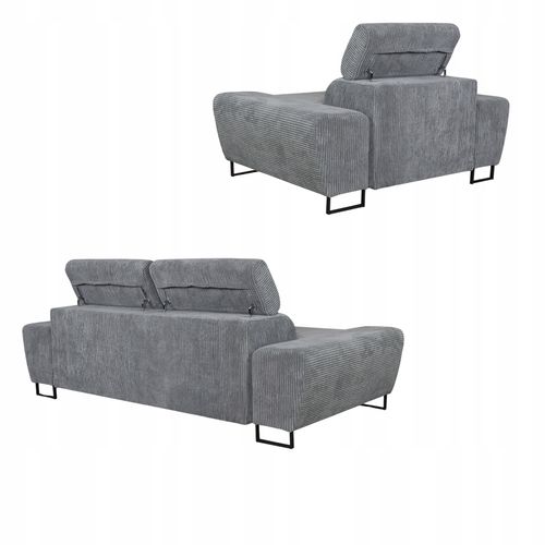 Zestaw mebli wypoczynkowych salonu Savio Sofa 2os fotele szare na Arena.pl
