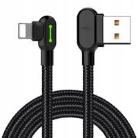 mcdodo kabel kątowy 90° lightning dwustronny do iphone 11 12 13 14 led 3m