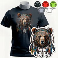 KOSZULKA T-SHIRT MĘSKI WZORY DO WYBORU - NIEDŹWIEDŹ MIŚ ZWIERZE DZIK - XS