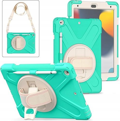 Etui do iPad 9/8/7 10,2” z Podstawką i Paskiem na Ramię Miętowe na Arena.pl