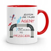 Kubek Czerwony Hydraulika Jestem Jak Tajny Agent Z Nadrukiem Ze Zdjęciem