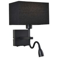 Kinkiet LAMPA ścienna NORTE WL-1122-2-BL-BM-RC-BL Italux abażurowa OPRAWA klasyczna LED 3W 3000K z peszlem czarna