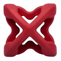 Geometryczna zabawka dla psa z rowkami na przysmaki Geo-Astro 7cm Czerwona