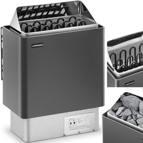 Piec do sauny elektryczny 8-12 m3 do 110C 400 V 8 kW czarno-srebrny na Arena.pl