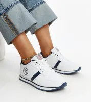 Biało-granatowe sneakersy damskie CROSS JEANS 37