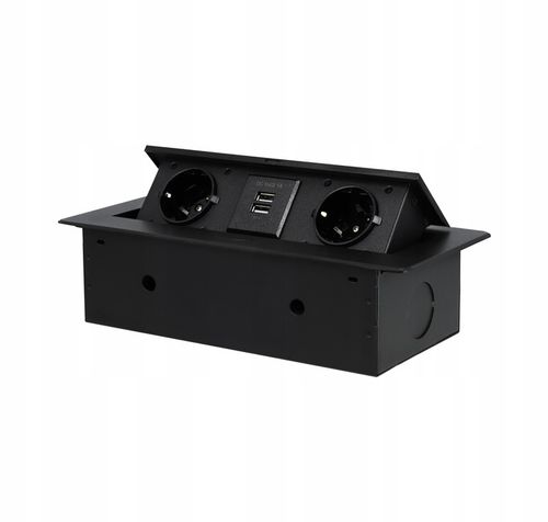 Gniazdo Nablatowe Chowane w Blat Kuchenny Potrójne Wpuszczane 2X 230V na Arena.pl