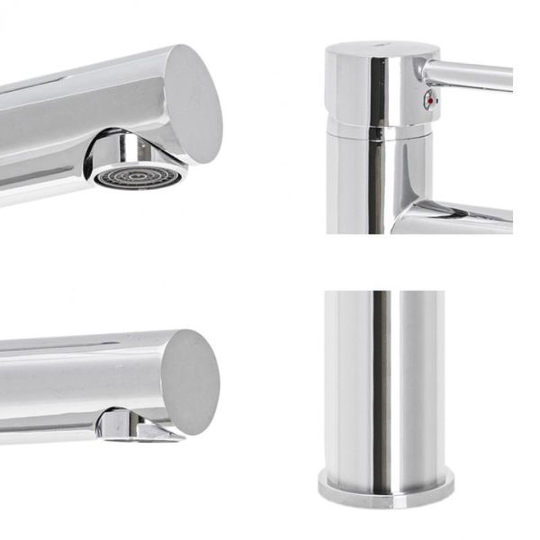 Bateria umywalkowa stojąca chrom wysoka z długą wylewką - Yoka zdjęcie 3