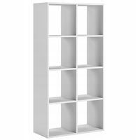 Regał Biurowy Na Segregatory 138 x 70 x 30 CM 8 Półek Homer Biały Mat