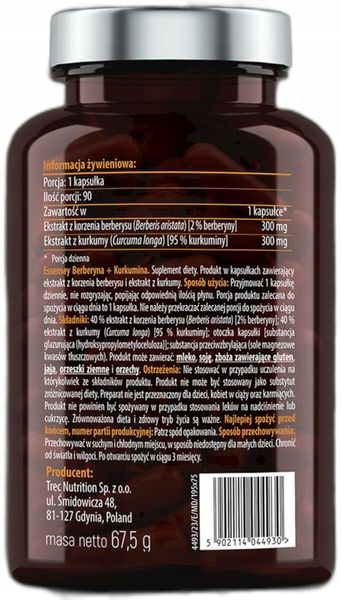 Berberyna + Kurkumina ESSENSEY (90 kapsułek) zdjęcie 3
