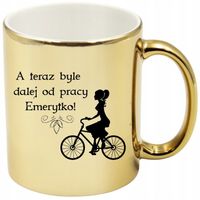 KUBEK ZŁOTY PREZENT DLA EMERYTA EMERYTKI POŻEGNANIE W PRACY URODZINY