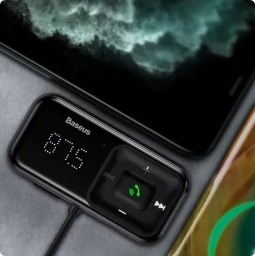 BASEUS TRANSMITER FM BLUETOOTH ŁADOWARKA SAMOCHODOWA 2x USB AUX SD 2.1A na Arena.pl