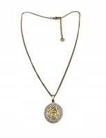 Piękny naszyjnik celebrytka róża cyrkonia kolor złoty