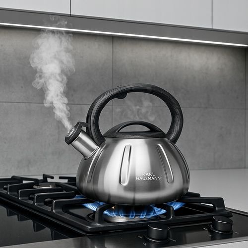 CZAJNIK na GAZ CZAJNIK SREBRNY 3L Z GWIZDKIEM POKRYWĄ RĄCZKA STAL na Arena.pl
