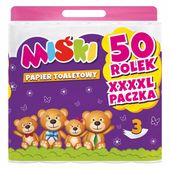 Papier toaletowy MIŚKI 3 WARSTWY Celuloza PACZKA 50 rolek