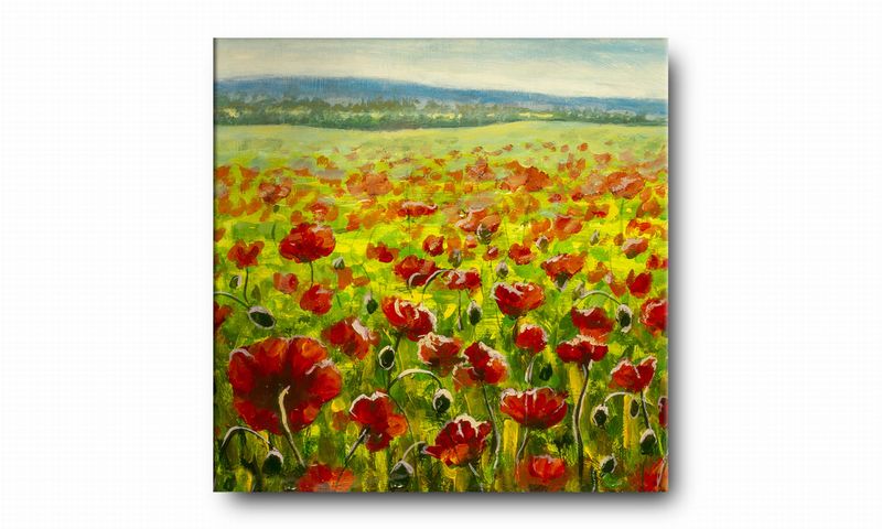 OBRAZ NA SZKLE KWADRATOWY 30x30cm  059 Maki zdjęcie 2