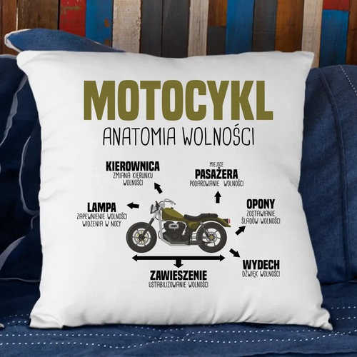 Motocykl - anatomia wolności - poduszka na prezent na Arena.pl