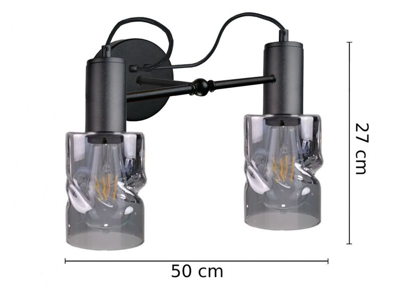 Kinkiet 2xE27 INGER BLACK zdjęcie 3